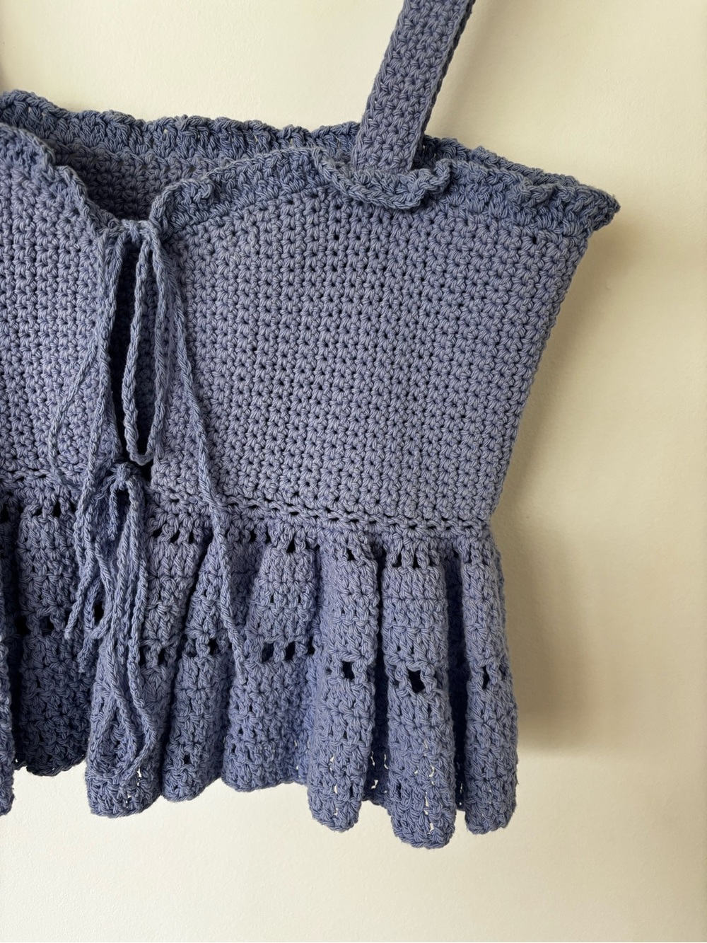 Crochet Ruffled Tank Top - Purple - Picture 6 of 6